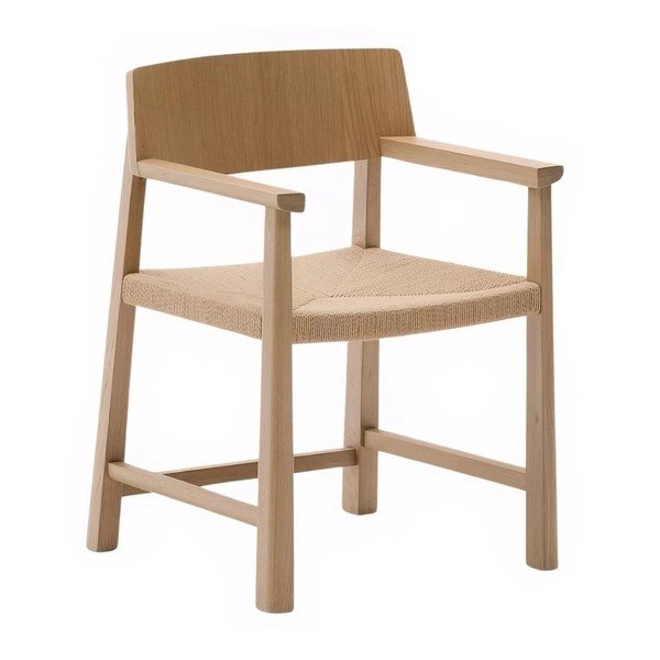Jídelní křeslo s područkami z dubového dřeva v přírodní barvě Idun – Kave Home