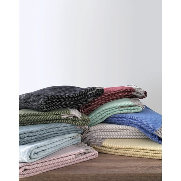 Blankytně modrý pléd s podílem bavlny Euromant Skyline II, 140 x 180 cm-image-2