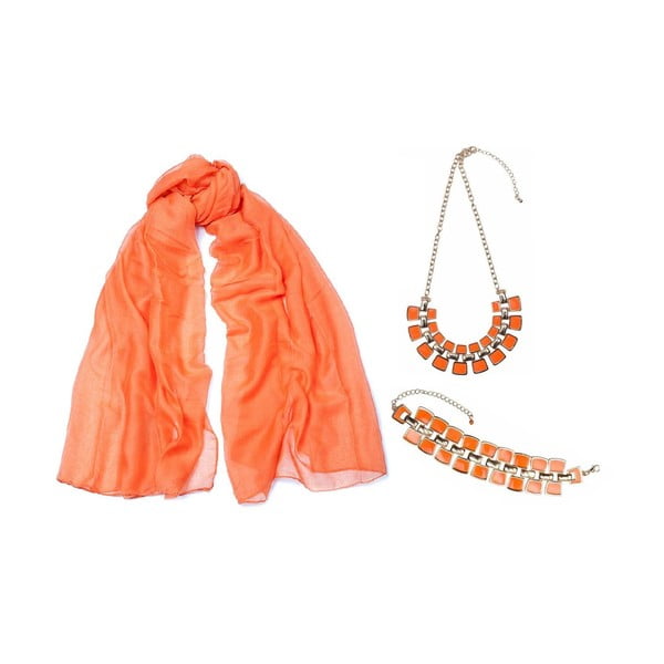 Šátek s náramkem a náhrdelníkem Orange