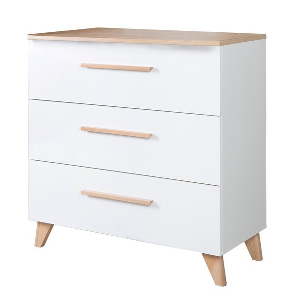 Bílá dětská komoda s přebalovacím pultem v dekoru dubu 88,5x99x76 cm Léon – Roba-image-4