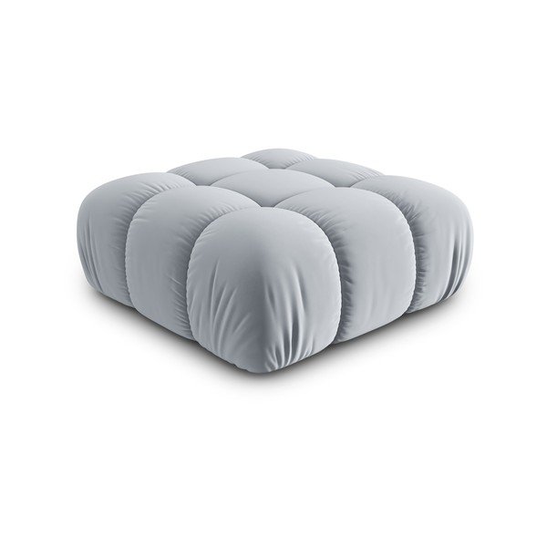 Světle modrá sametová podnožka Bellis – Micadoni Home-image-3