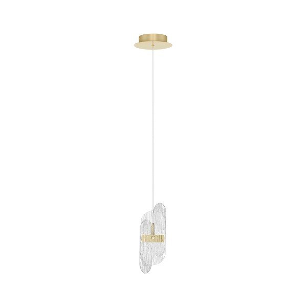 Kovové LED stmívatelné závěsné svítidlo v mosazné barvě se skleněným stínidlem ø 14 cm Lucien – Nova Luce