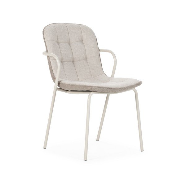 Béžová čalouněná jídelní židle s područkami Angie – Marckeric