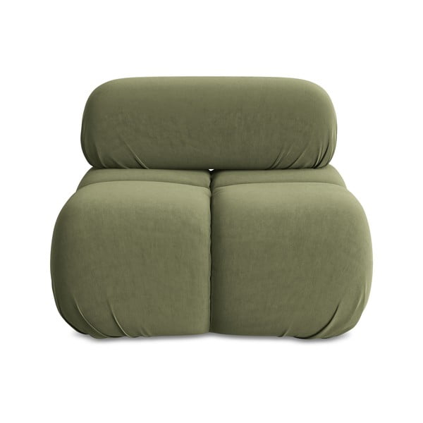 Světle zelený sametový modul pohovky Lokua – Makamii