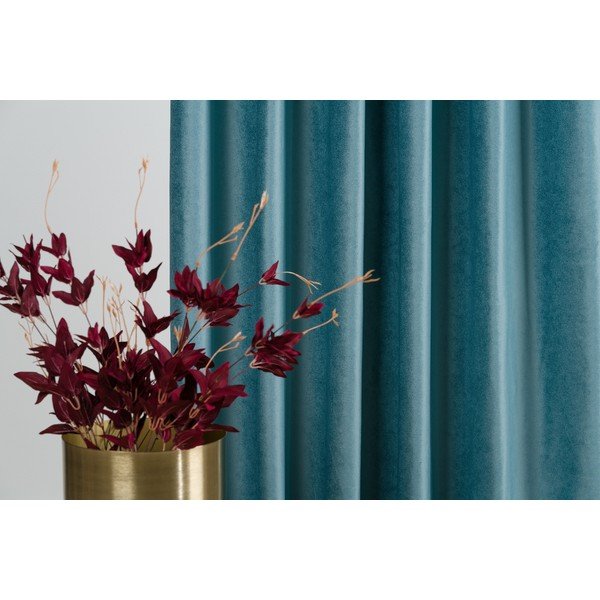 Tyrkysový sametový závěs 140x260 cm Novara – Mendola Fabrics-image-3