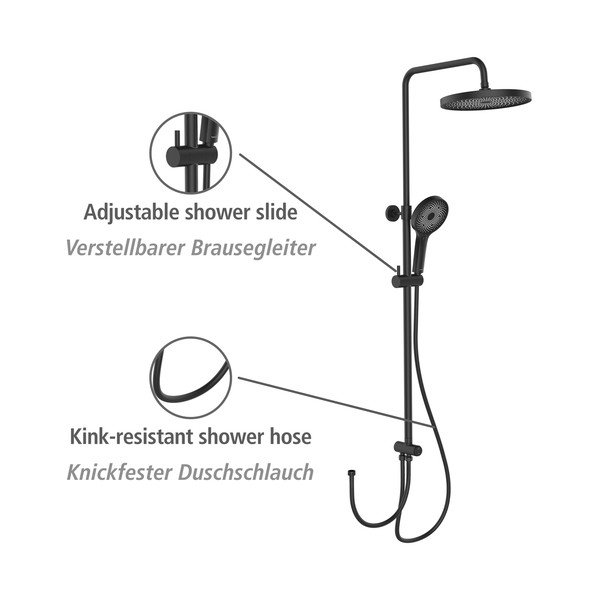 Černý sprchový set z nerezové oceli 120 cm Soft Water – Wenko-image-4