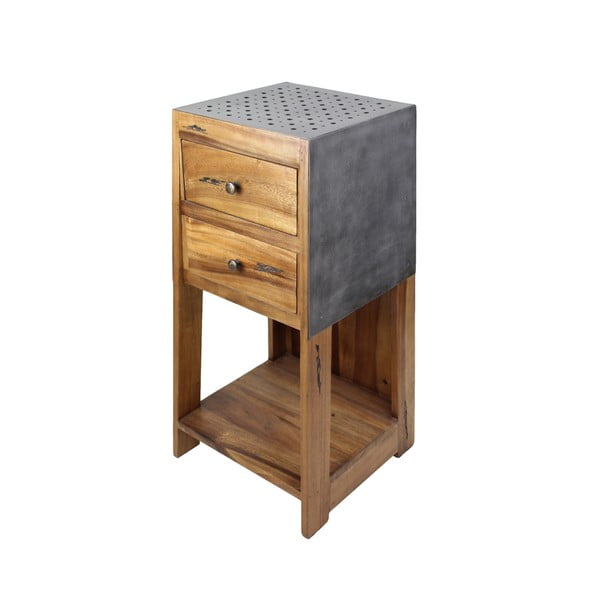 Odkládací stolek ze dřeva mungur se zásuvkami HSM Collection Sagmore