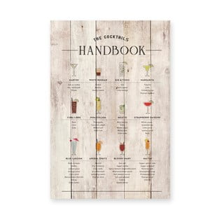 Dřevěná cedule 40x60 cm Cocktails Handbook - Really Nice Things