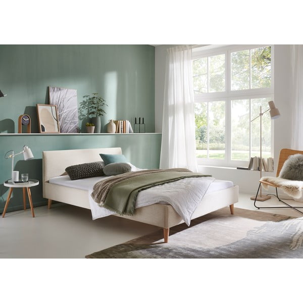 Béžová čalouněná dvoulůžková postel bez roštu 140x200 cm Wicki – Meise Möbel-image-1