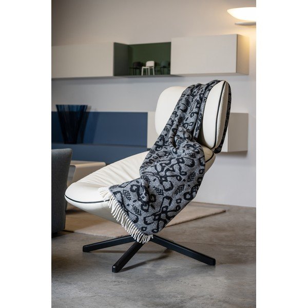 Černý pléd s podílem bavlny Euromant Mykonos, 140 x 180 cm-image-1