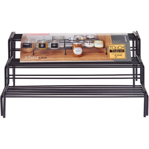 Černá nastavitelná přídavná police do kuchyně Metaltex Lava-image-2