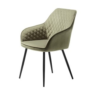 Khaki sametová jídelní židle Milton – Unique Furniture