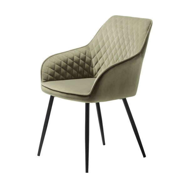 Khaki sametová jídelní židle Milton – Unique Furniture