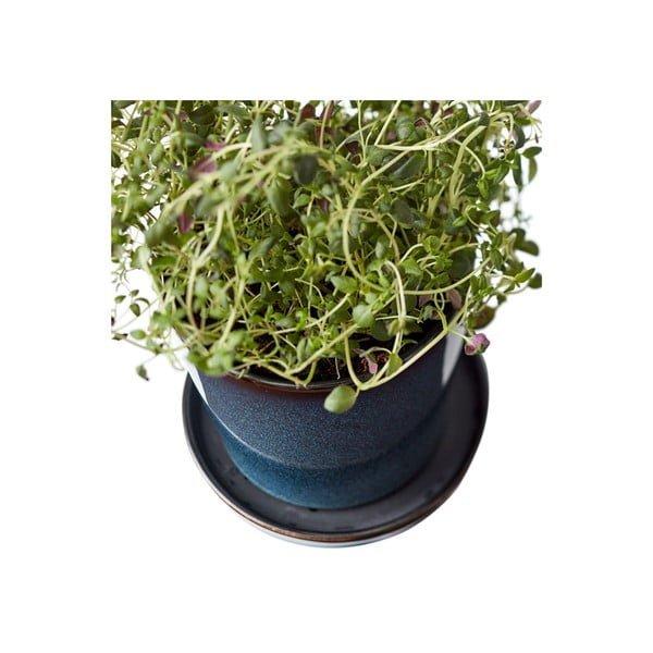 Kameninový obal na květináč ø 10 cm Gastro Dark Blue/Black – Bitz-image-2