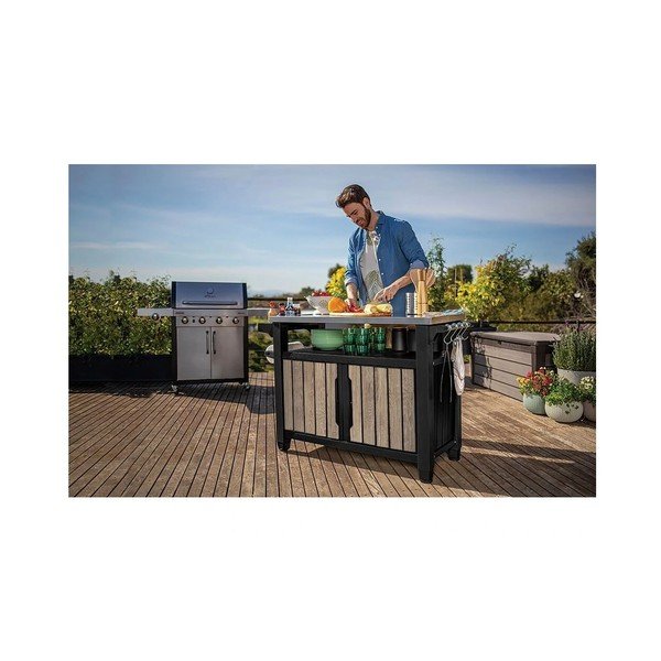 Plastový odkládací grilovací stolek 134x52 cm Deco Unity XL – Keter-image-2