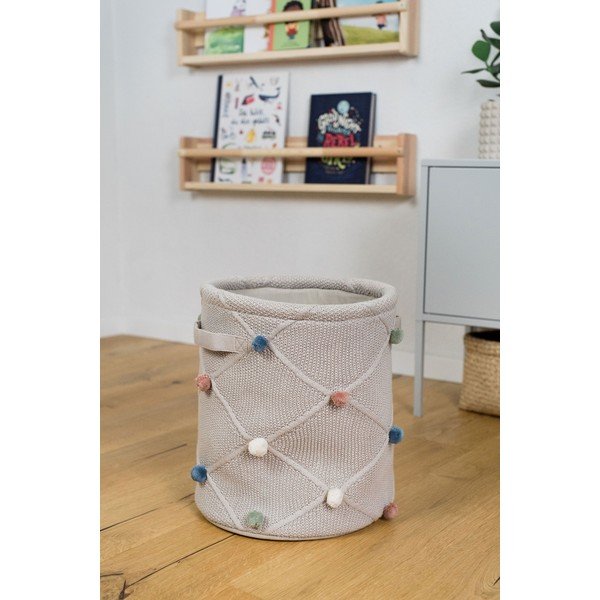 Světle hnědý látkový dětský koš na hračky ø 30x35 cm Taupe – Kindsgut-image-4