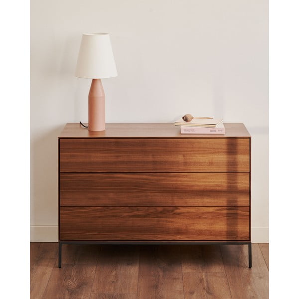 Nízká komoda v dekoru ořechu v přírodní barvě 110x75 cm Vedrana – Kave Home-image-1