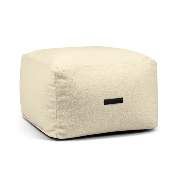 Krémový sedací vak z textilie bouclé Softbox MooG – SLOWDOWN