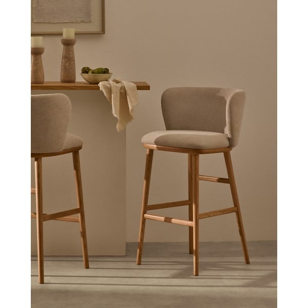 Béžová barová židle (výška sedáku 75,5 cm) Ciselia – Kave Home-image-1