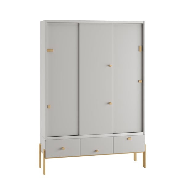 Světle šedá nízká dětská komoda 150x25 cm Cube - Pinio-image-4