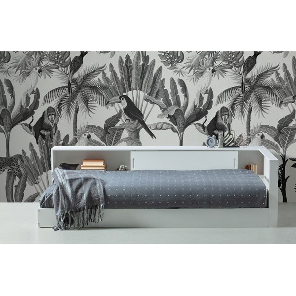 Bílá jednolůžková postel z borovicového dřeva WOOOD Connect, 90 x 200 cm-image-1