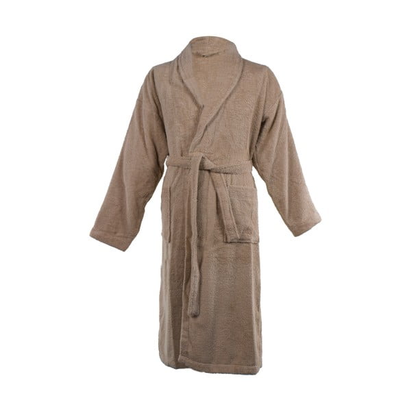 Hnědý bavlněný župan velikost S/M Lindu – Tiseco Home Studio