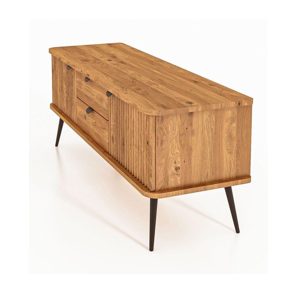 Nízká komoda z dubového dřeva v přírodní barvě 144x57 cm Kula – The Beds-image-3
