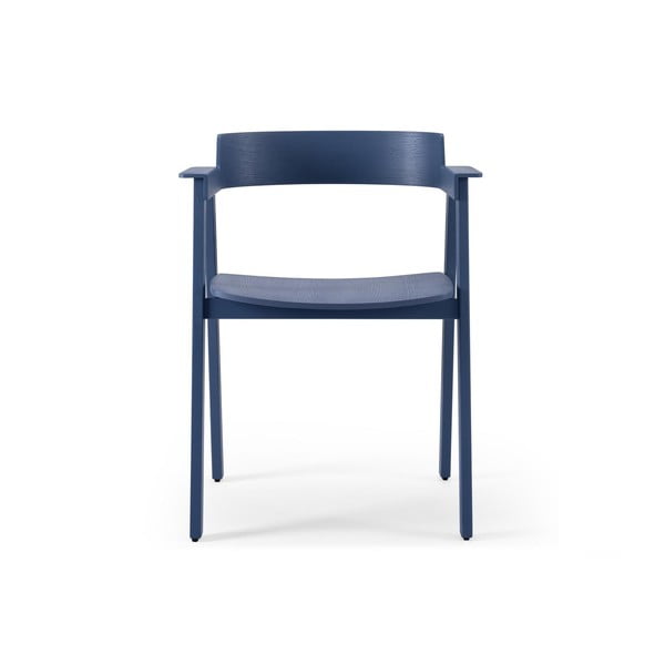 Modrá jídelní židle s područkami z dubového dřeva Flip – Gazzda-image-2