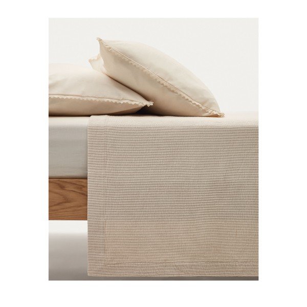 Béžový bavlněný přehoz 240x260 cm Bedar – Kave Home-image-2
