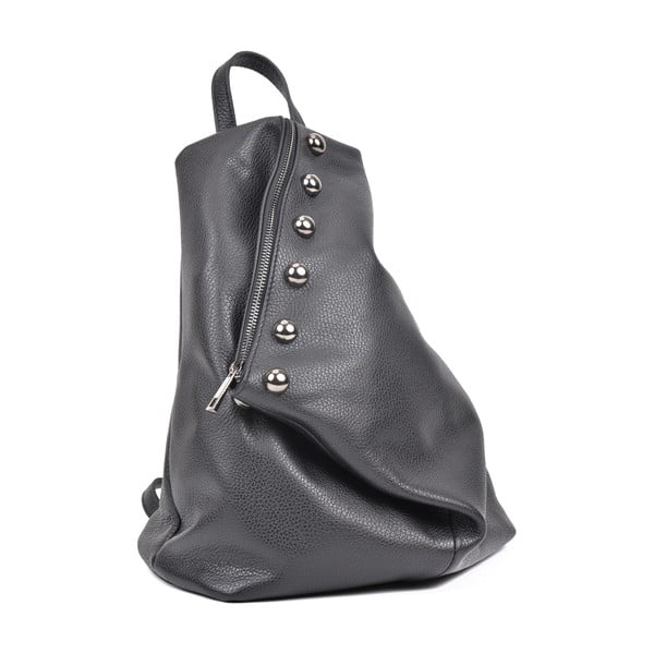 Černý kožený batoh Luisa Vannini Mell-image-2