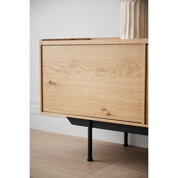 TV stolek v dekoru dubu v přírodní barvě 160x56 cm Brewerton - Rowico-image-4