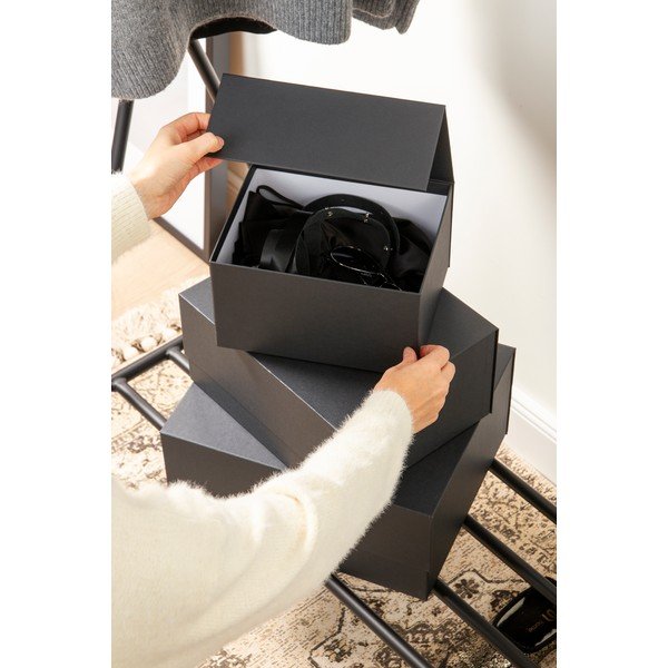 Kartonové úložné boxy s víkem v sadě 3 ks Ilse – Bigso Box of Sweden-image-2