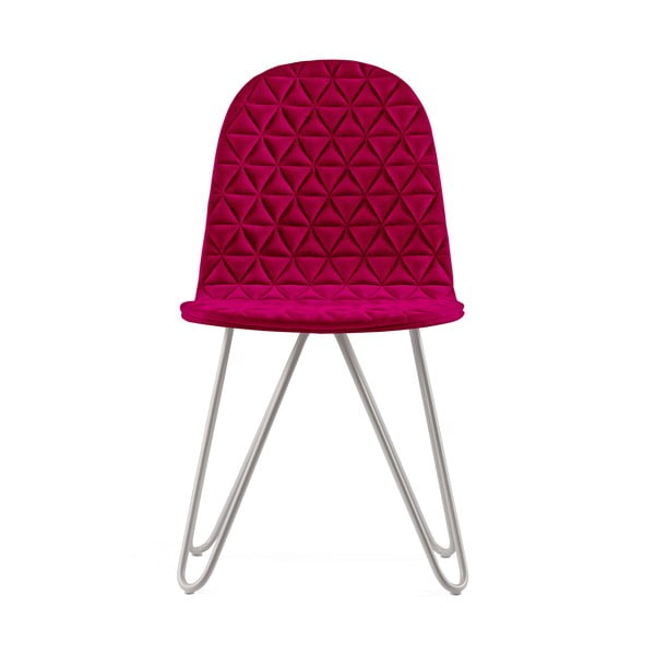 Růžová židle s kovovými nohami Iker Mannequin X Triangle