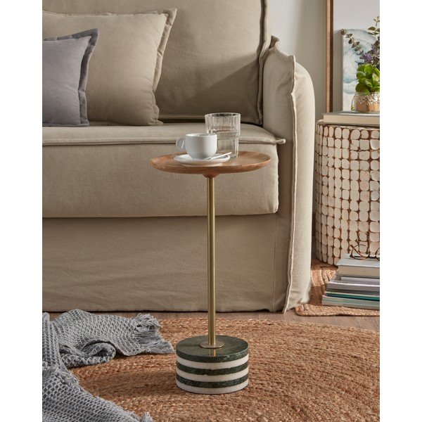 Kulatý odkládací stolek z mangového dřeva La Forma Lleyton, výška 25 cm-image-3