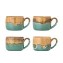 Zelené/hnědé hrnky v sadě 4 ks z kameniny 400 ml Sheen – Bloomingville