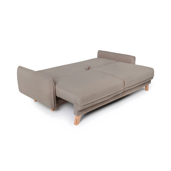 Taupe manšestrová rozkládací/s úložným prostorem pohovka 218 cm Tori – Bonami Selection-image-3