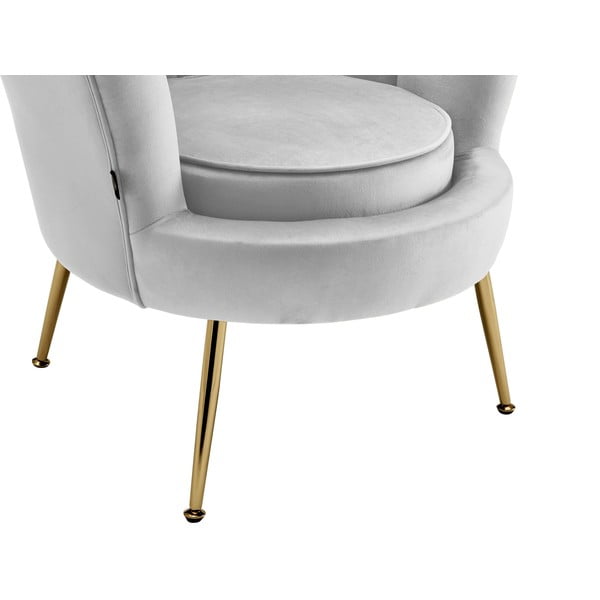 Světle šedé sametové křeslo Kelsey – Støraa-image-4