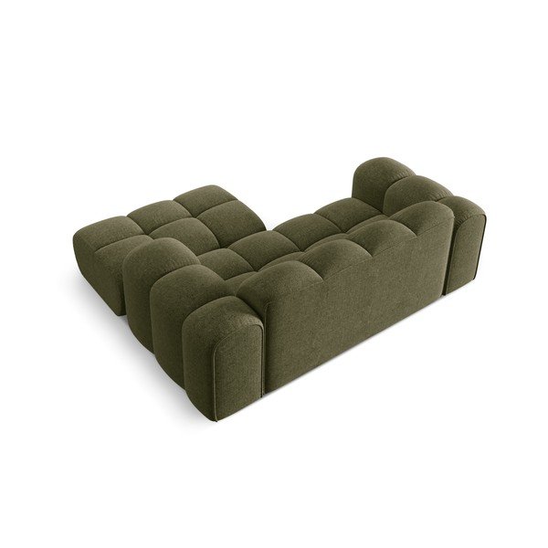 Zelená žinylková rohová pohovka (pravý roh/s lenoškou) Treno – Cosmopolitan Design-image-3