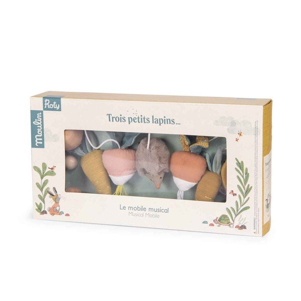 Hudební závěsný kolotoč Trois Petits Lapins – Moulin Roty-image-1