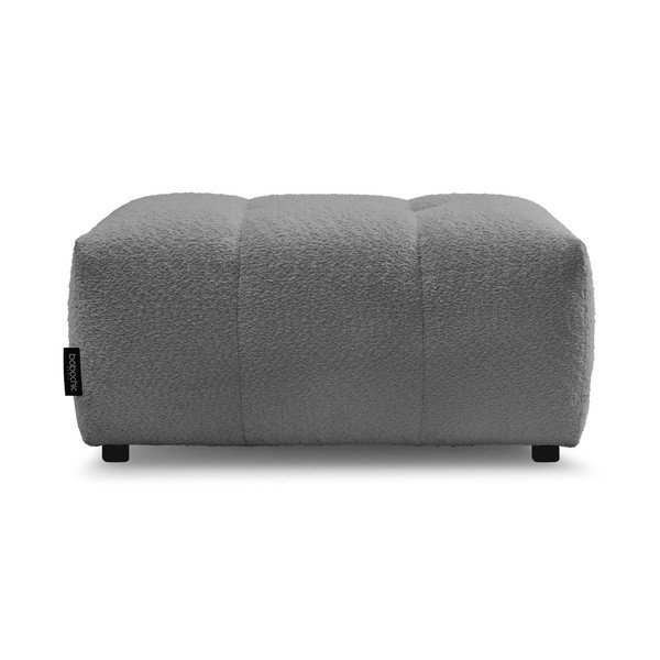 Šedá podnožka z textilie bouclé Roxelane – Bobochic Paris