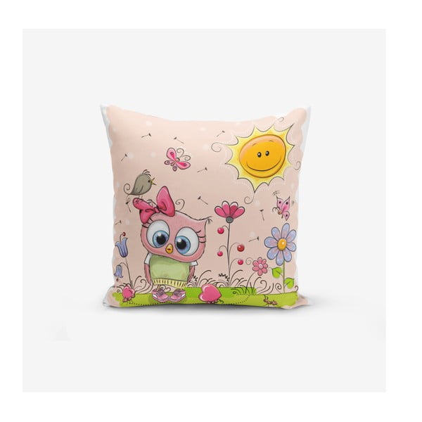 Dětský povlak na polštář 43x43 cm Pink Owl – Mila Home