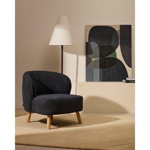 Žinylkové křeslo šedomodré Ulit – Kave Home-image-1