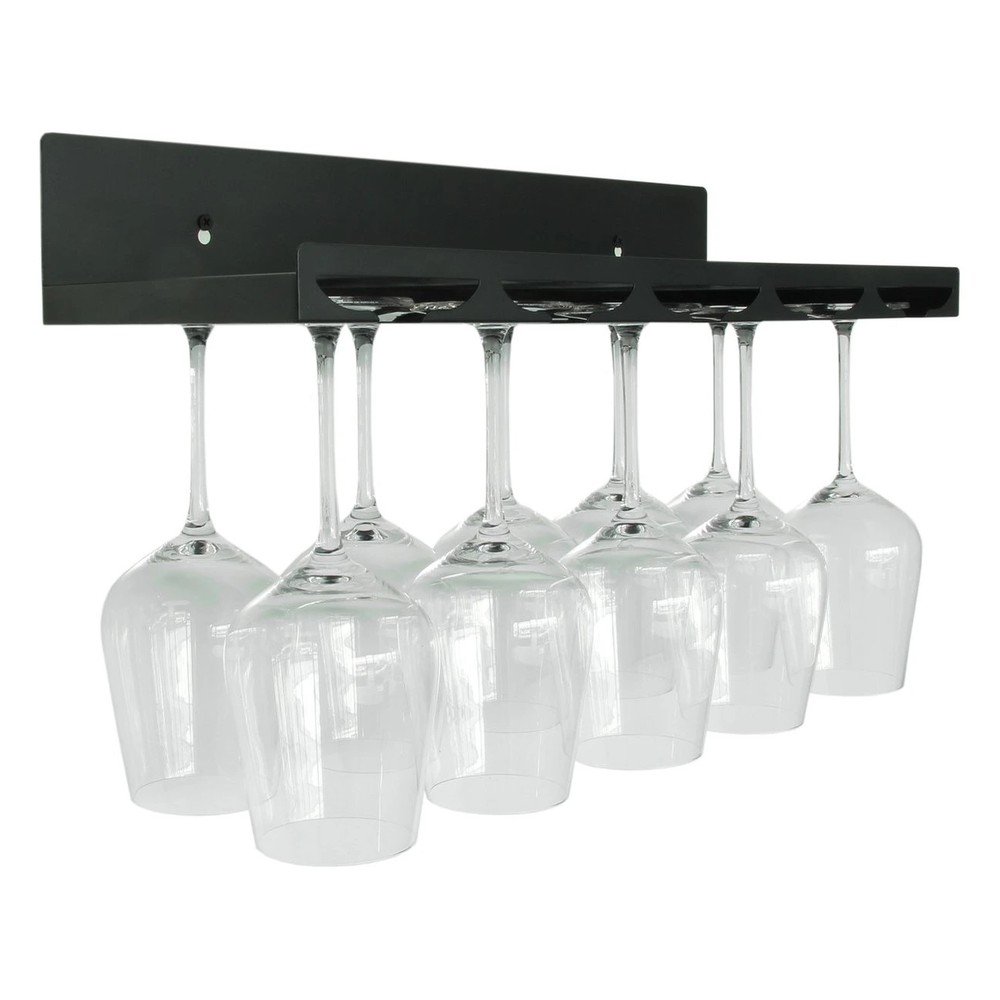 Černý nástěnný kovový držák na skleničky na víno – Leopold Vienna