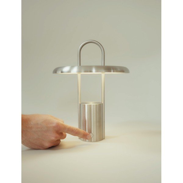 LED stmívatelná stolní lampa nerezová ve stříbrné barvě (výška 25 cm) Pier – Stelton-image-3