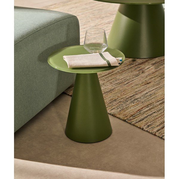 Kulatý odkládací stolek se skleněnou deskou ø 30 cm Wilshire – Kave Home-image-1