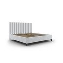 Světle šedá čalouněná dvoulůžková postel s úložným prostorem s roštem 200x200 cm Casey - II. jakost – Mazzini Beds