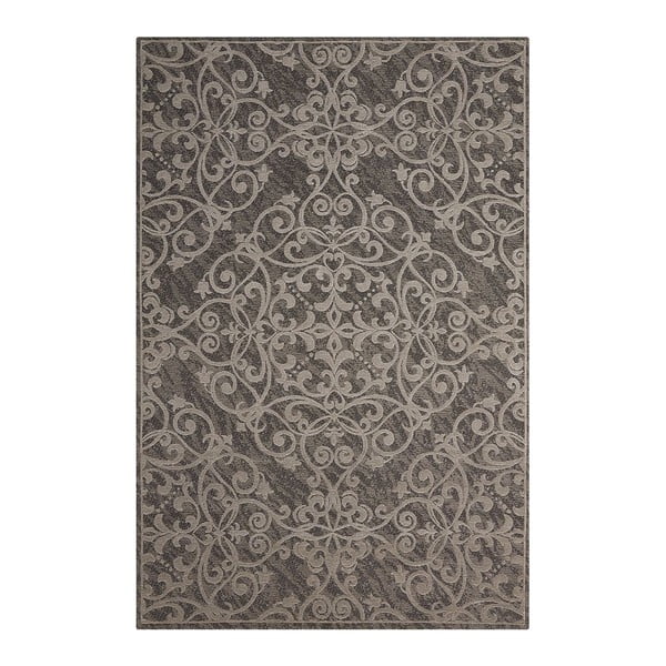 Hnědý koberec Nourison Damask Bosra, 213 x 152 cm