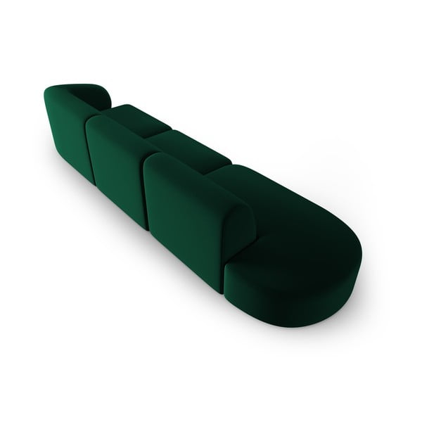 Zelená sametová pohovka pravý roh 311 cm Paolo – Milo Casa-image-3