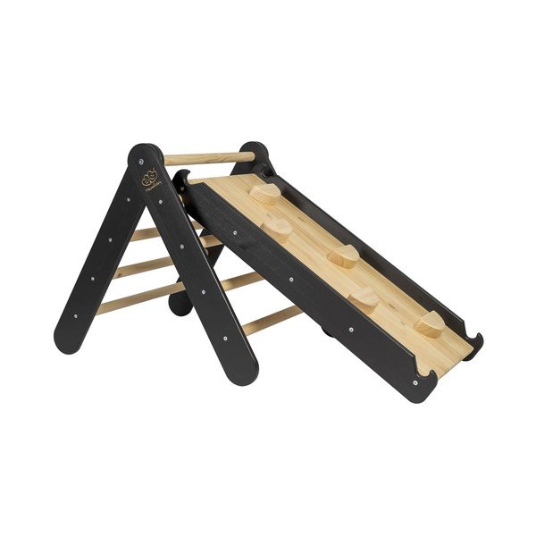 Černý pikler trojúhelník z borovicového dřeva 46x87x60 cm Montessori – Meowbaby