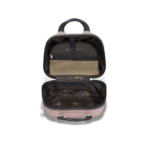 Sada růžového cestovního kufru na kolečkách s USB portem a příručního kufříku My Valice RESSNO MU & M-image-3